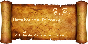 Herskovits Piroska névjegykártya