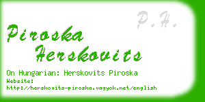 piroska herskovits business card